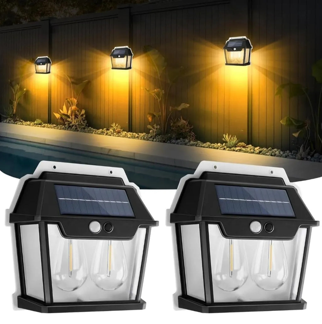 Double Head Antique Solar Sensor Wall Lamp