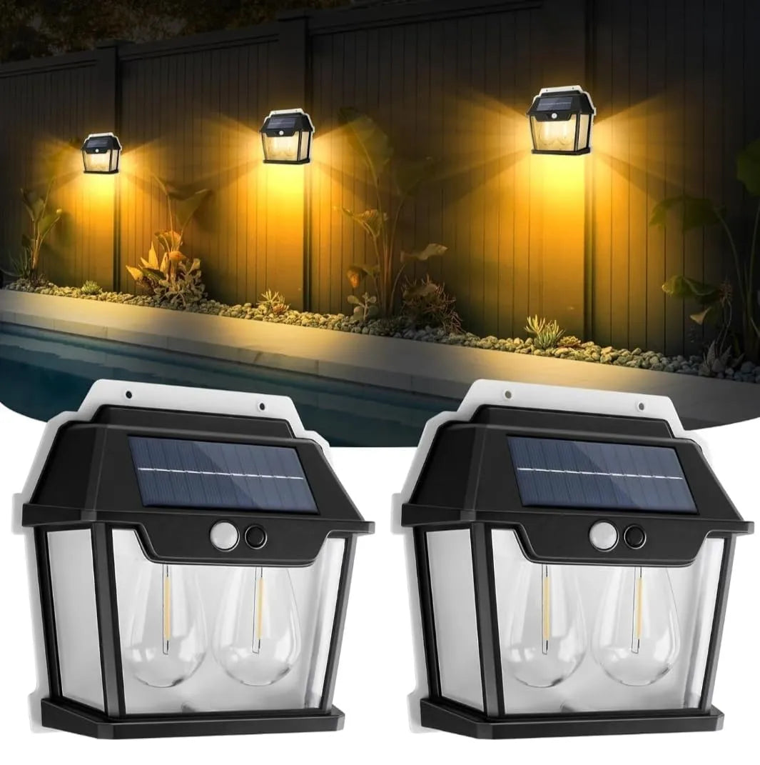 Double Head Antique Solar Sensor Wall Lamp
