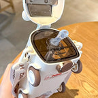 Portable Kids Bus Water Bottle With Straw