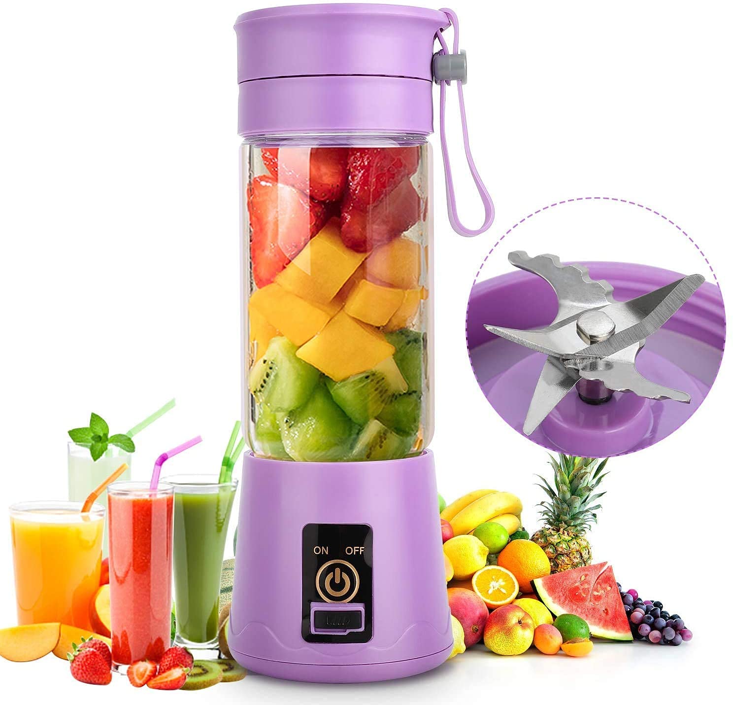 6 Blade Mini Portable USB Juicer Blender